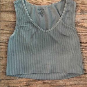 Ardene Ribbed V-Neck Tank Top - Gray